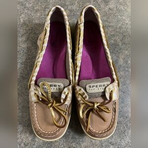 Sperry Women's Gold and Tan Moccasins